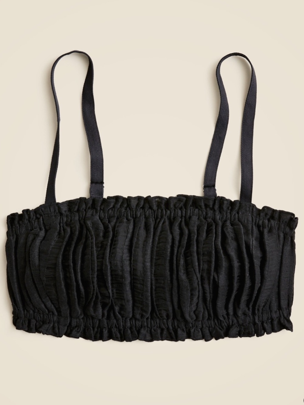 J Crew Gathered linen blend bra top